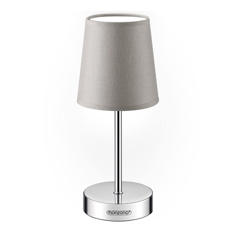 Monzana Tafellamp met Stoffen Kap – 32 cm Taupe